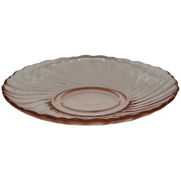 Arcoroc France Luminarc Rosaline Pink Swirl Cup & Saucer Cup 3 1/2 Saucer 5 1/2" - Picture 5 of 16